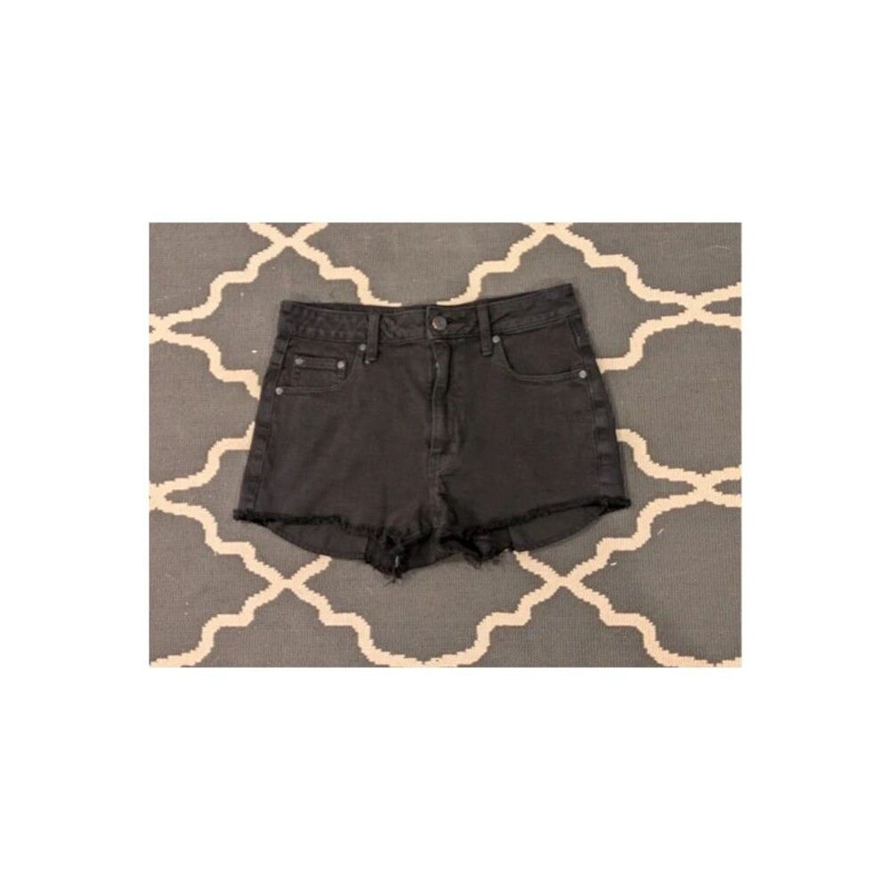 Talula Aritzia Black Denim Cutoff Shorts Raw Hem Distressed Grunge Streetwear 27